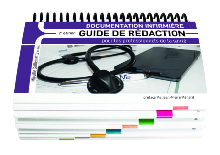 Guide rédaction santé avec stéthoscope et tablette.